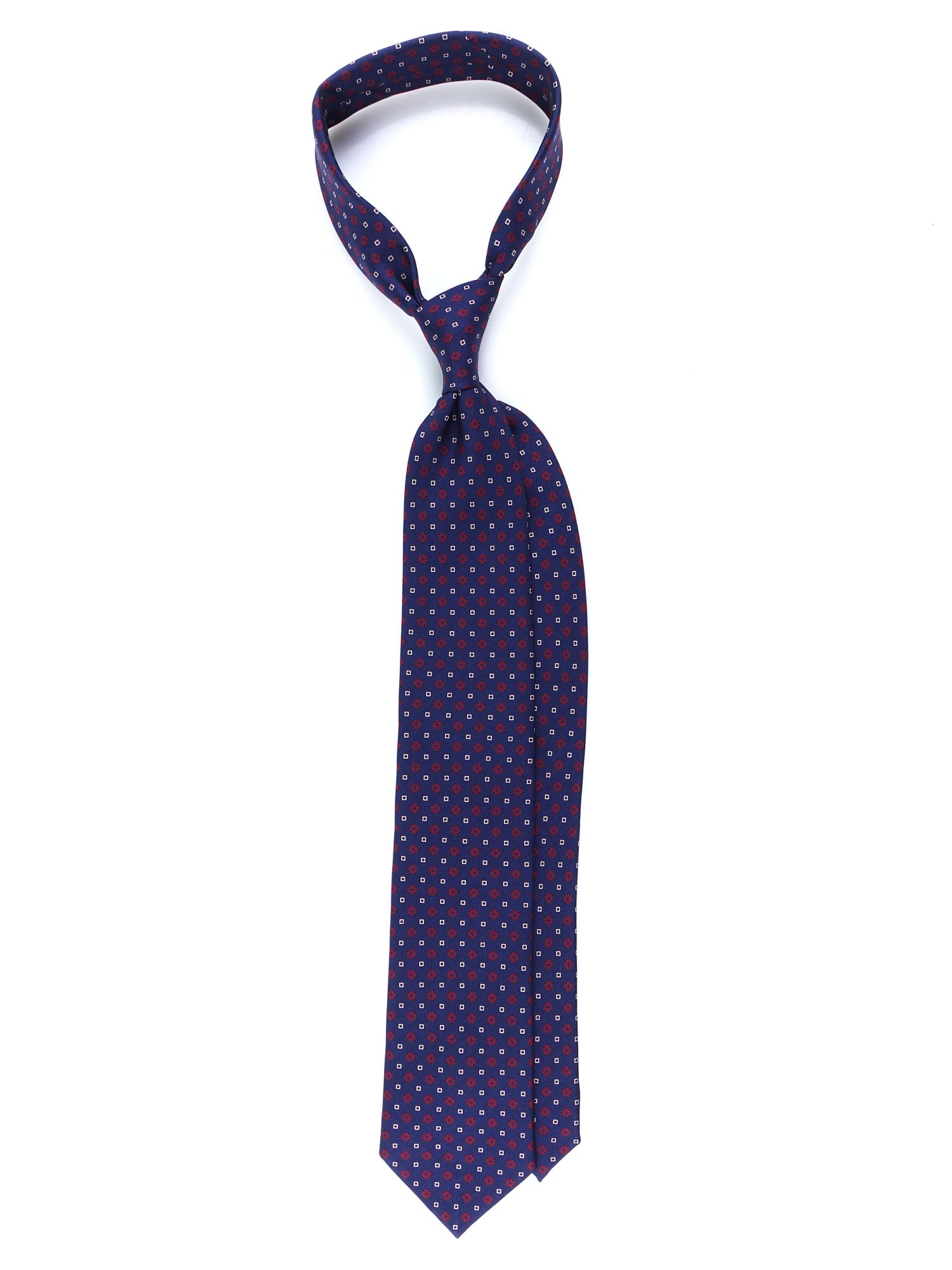 SAVERY 3 Fold Blue Tie in Luxury Printed Silk