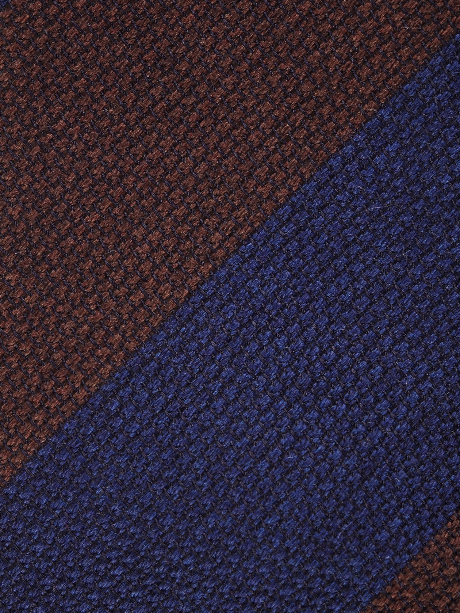 ISABEL Blue/Brown Regimental Silk/Wool Gauze 3-Fold Tie