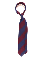 ISABEL 3-fold blue/red regimental silk/wool gauze tie