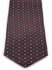 SAVERY 3 Fold Brown Tie in Luxury Printed Silk