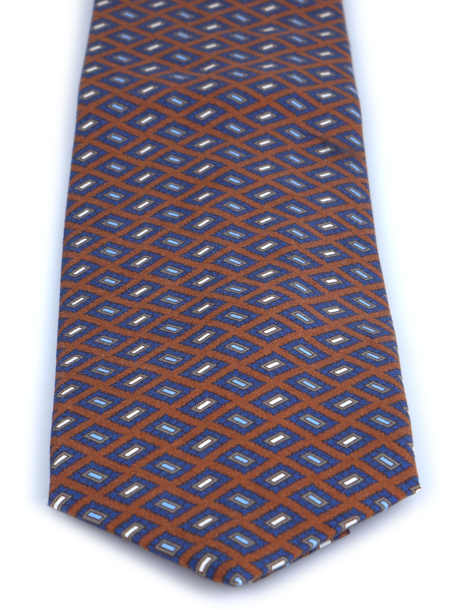 NADIR 3 Fold Orange Tie in Madder Silk