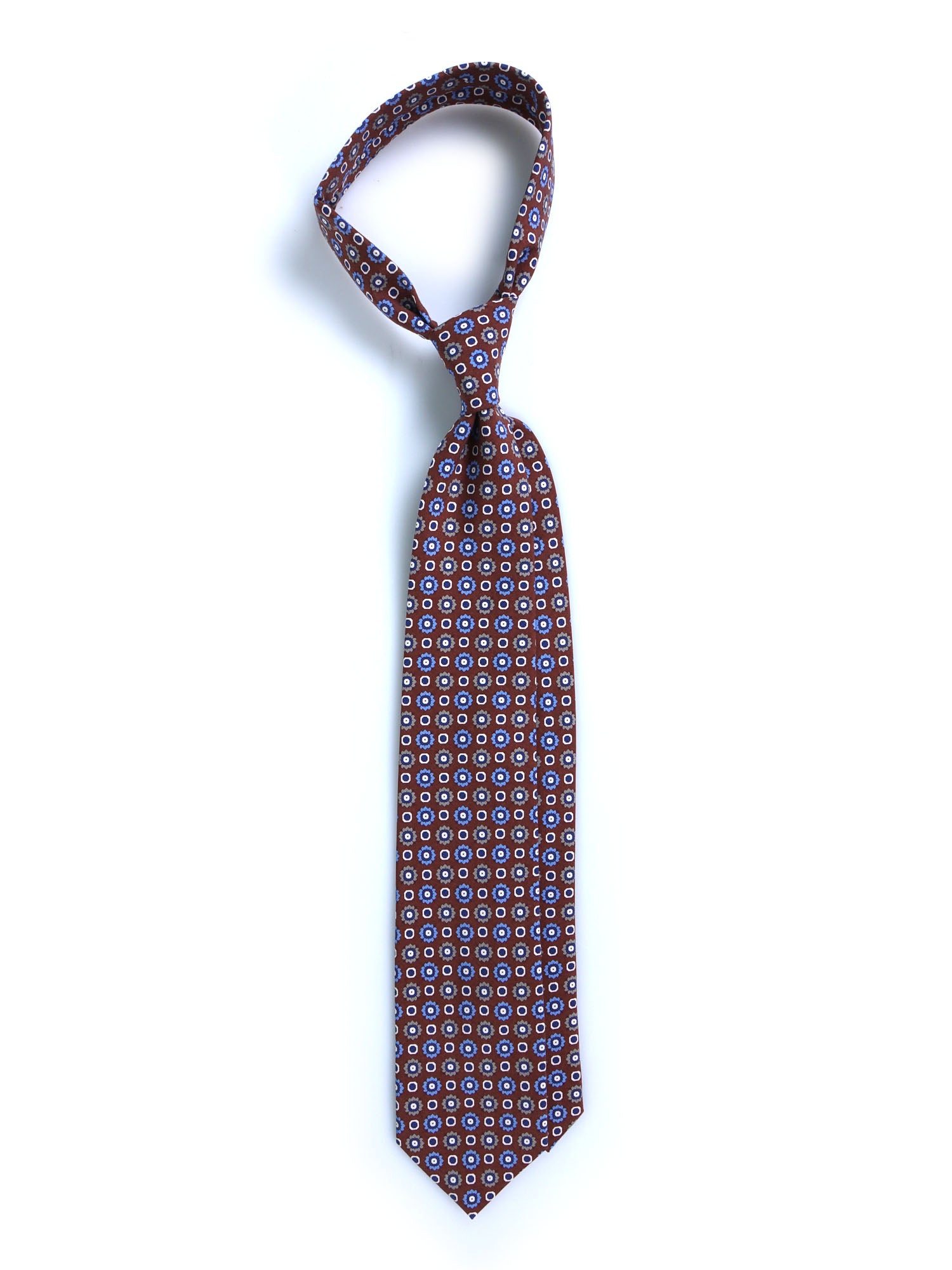 NADIR 3 Fold Orange Tie in Madder Silk