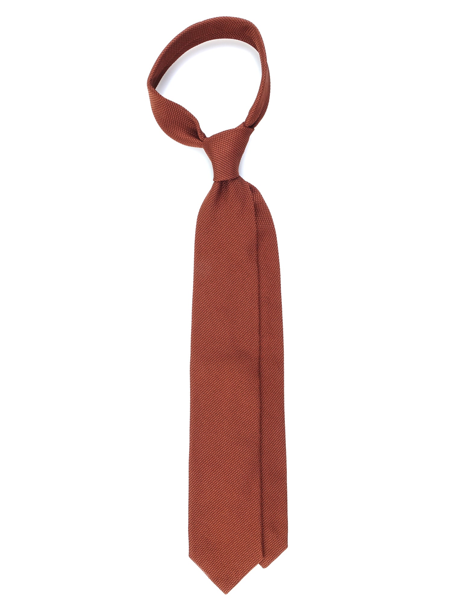 ONICE Light Brown 3 Fold Silk Gauze Necktie with English Thread