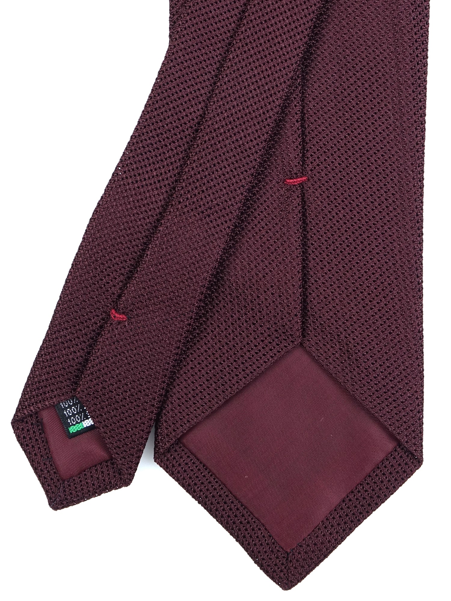 3-fold burgundy silk gauze tie with ONICE twist