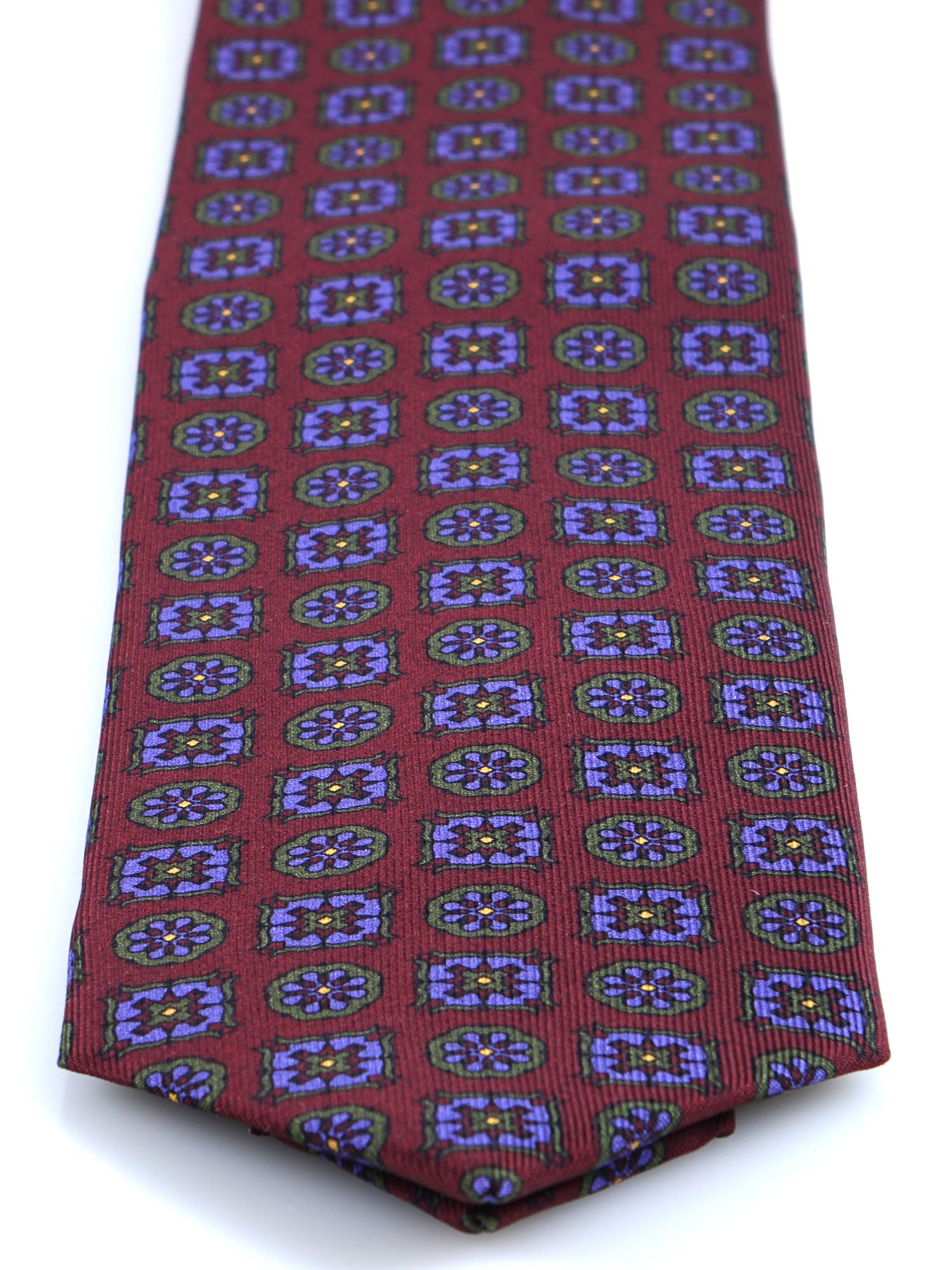 3 Fold Tie Bordeaux in silk madder DILETTA