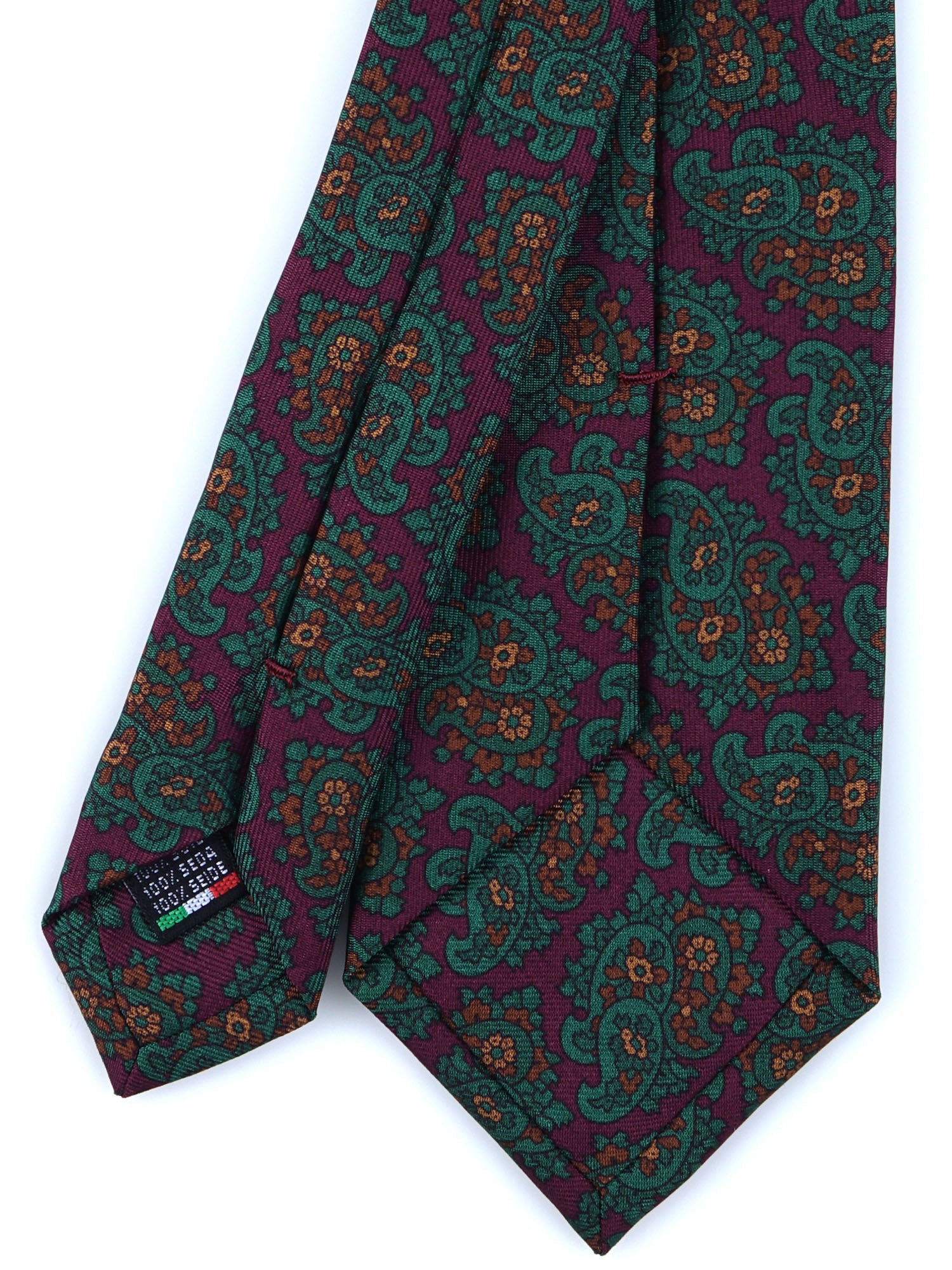 ANNALISE 3-Fold Bordeaux Tie in Luxury Printed Silk