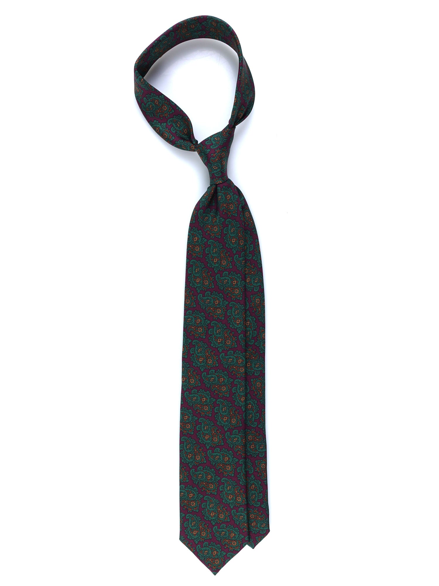 ANNALISE 3-Fold Bordeaux Tie in Luxury Printed Silk