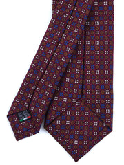 FORTY 3 Fold Burgundy Tie in Luxury Printed Silk