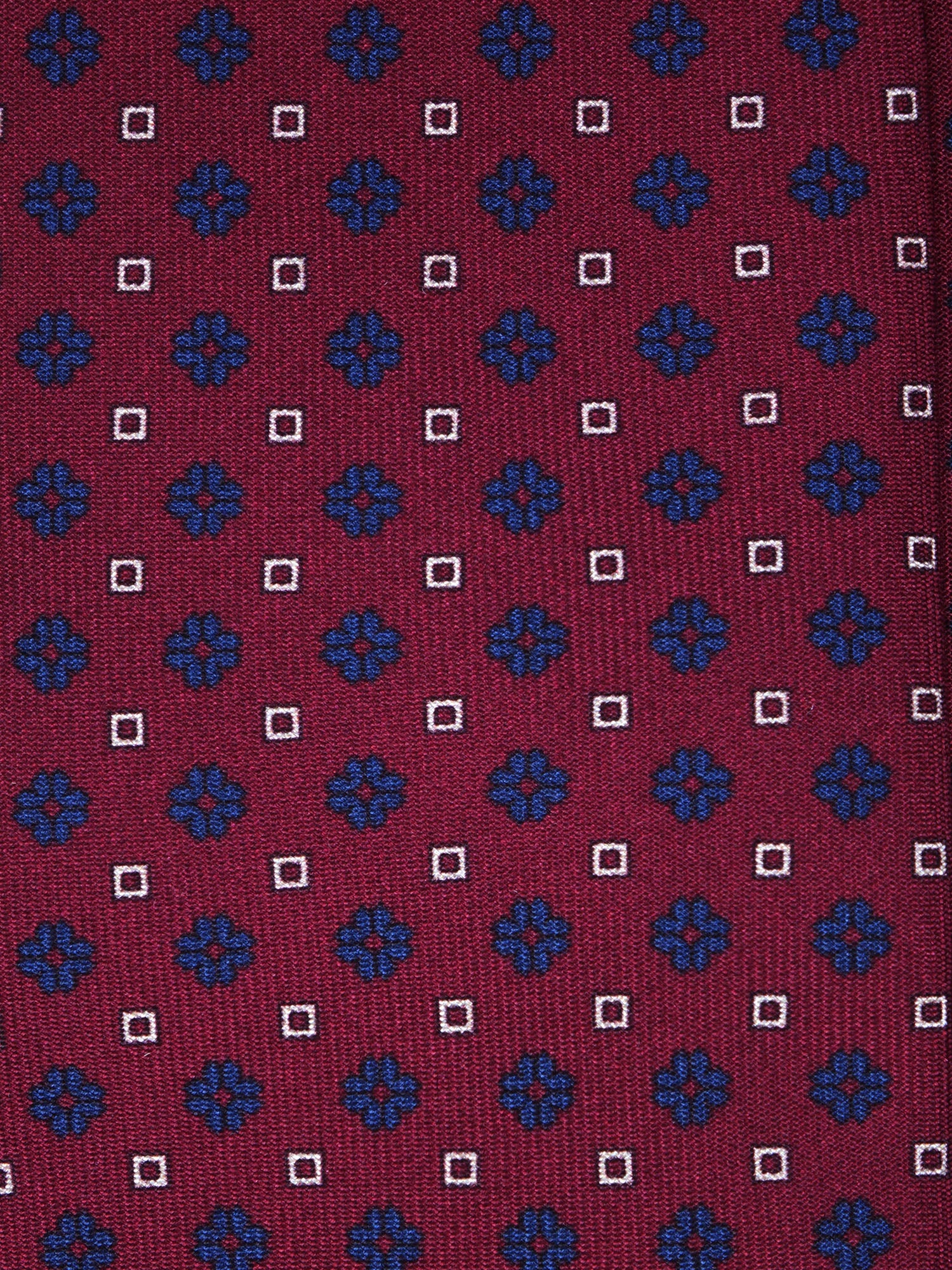 SAVERY 3-Fold Burgundy Tie in Luxury Printed Silk