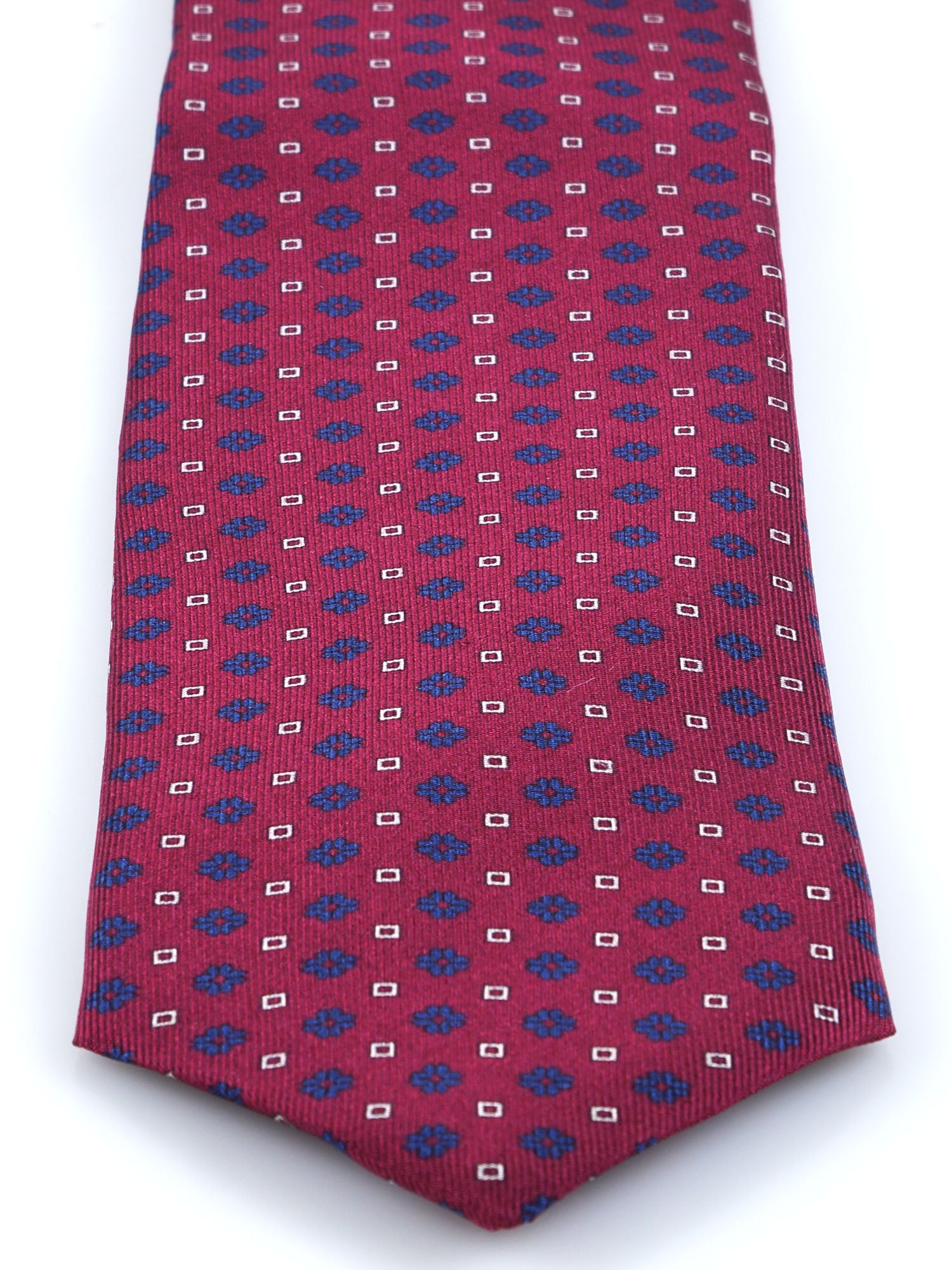 SAVERY 3-Fold Burgundy Tie in Luxury Printed Silk