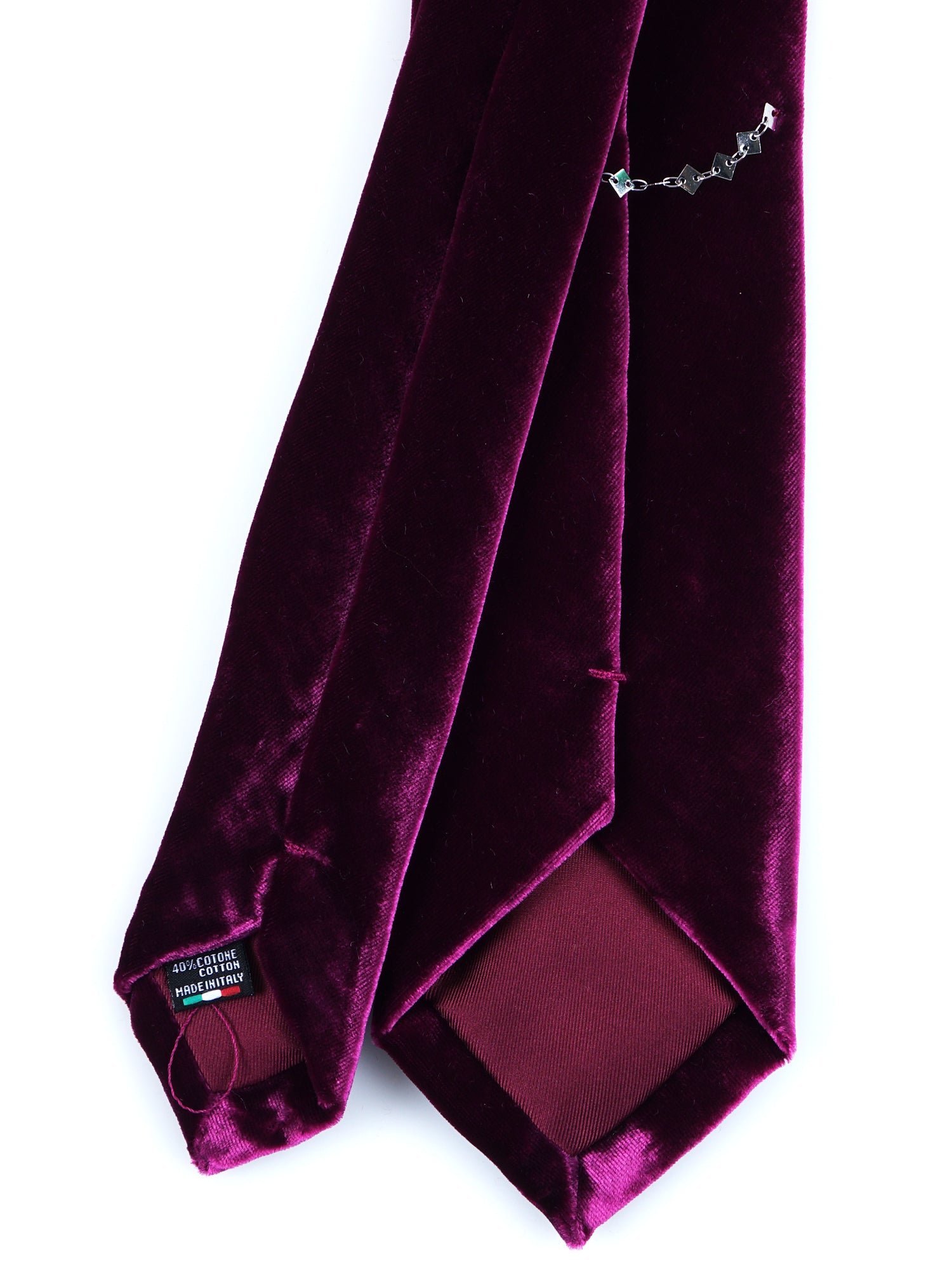 CONRAD Women's 3-fold tie in burgundy silk and viscose velvet