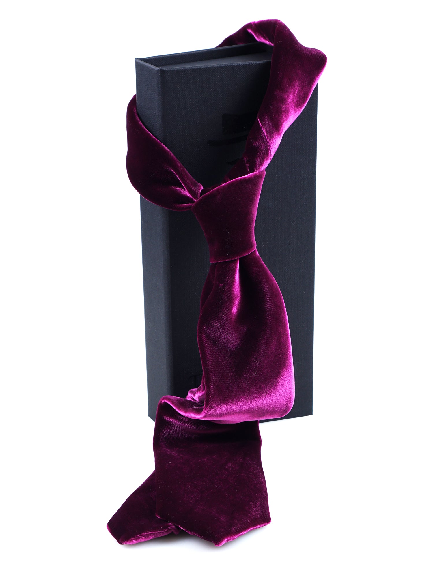 CONRAD Women's 3-fold tie in burgundy silk and viscose velvet