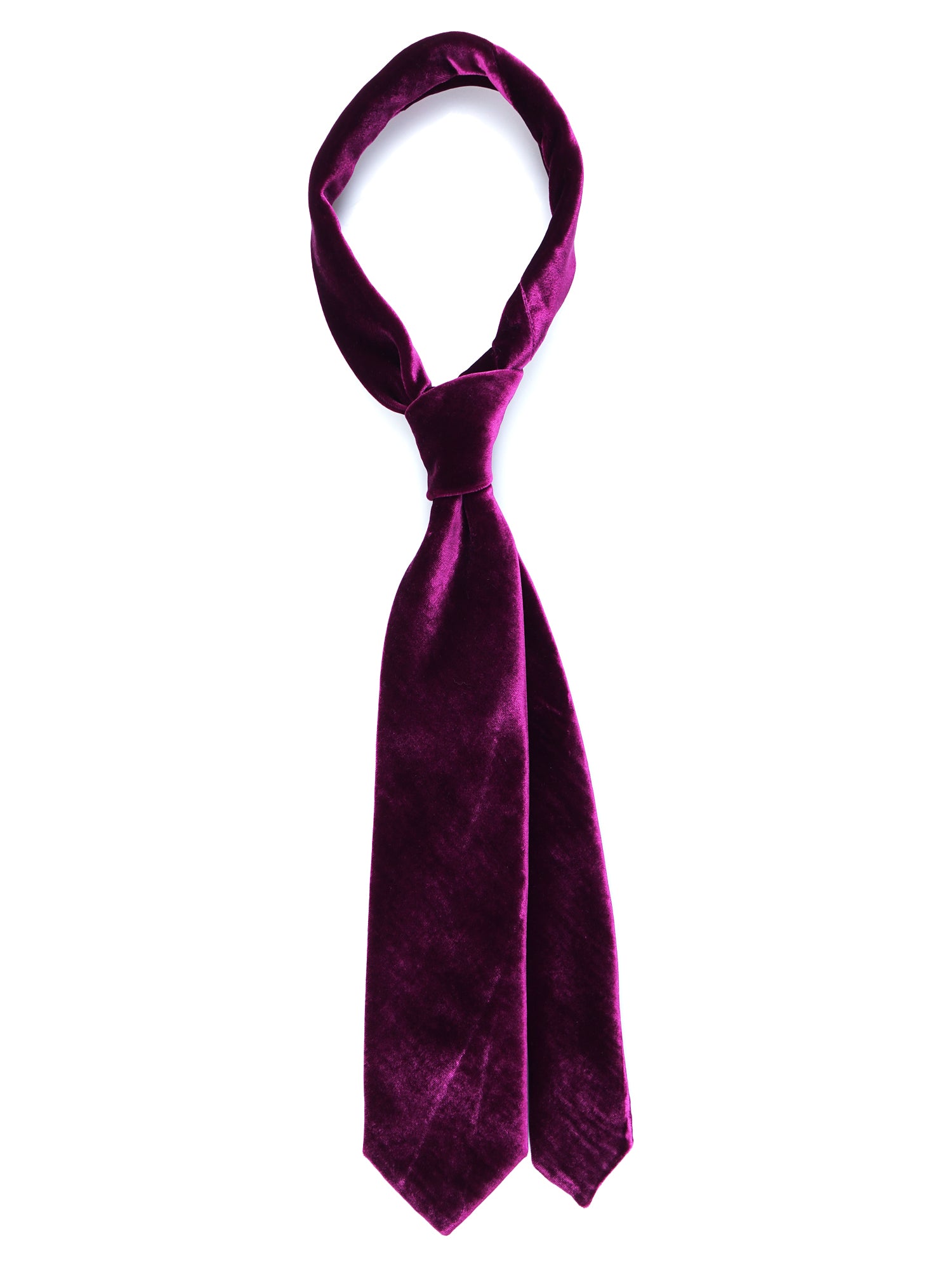 CONRAD Women's 3-fold tie in burgundy silk and viscose velvet