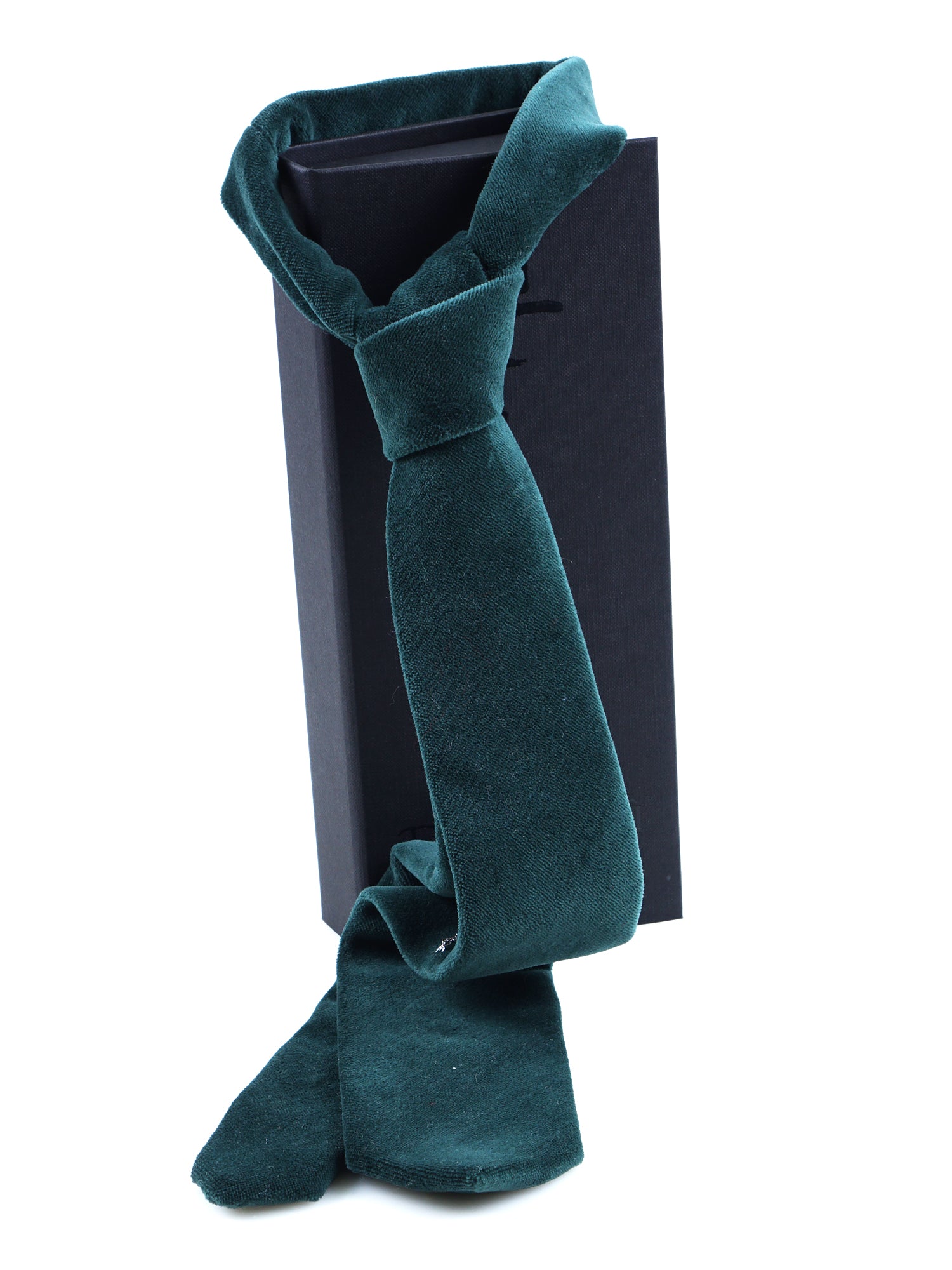 SANSET Green Velvet 3 Fold Tie