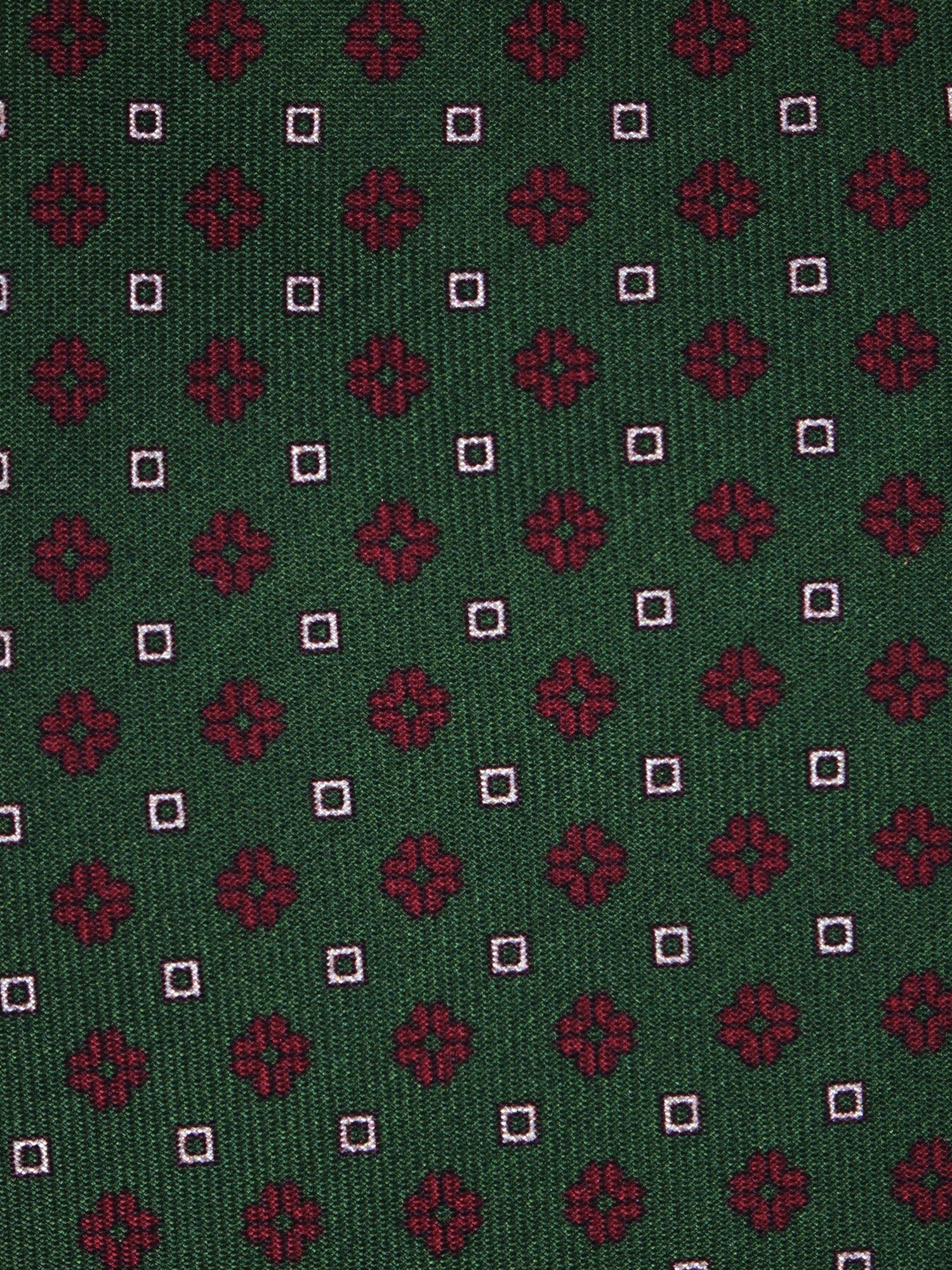 SAVERY Green 3 Fold Tie in Luxury Printed Silk