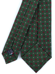 SAVERY Green 3 Fold Tie in Luxury Printed Silk