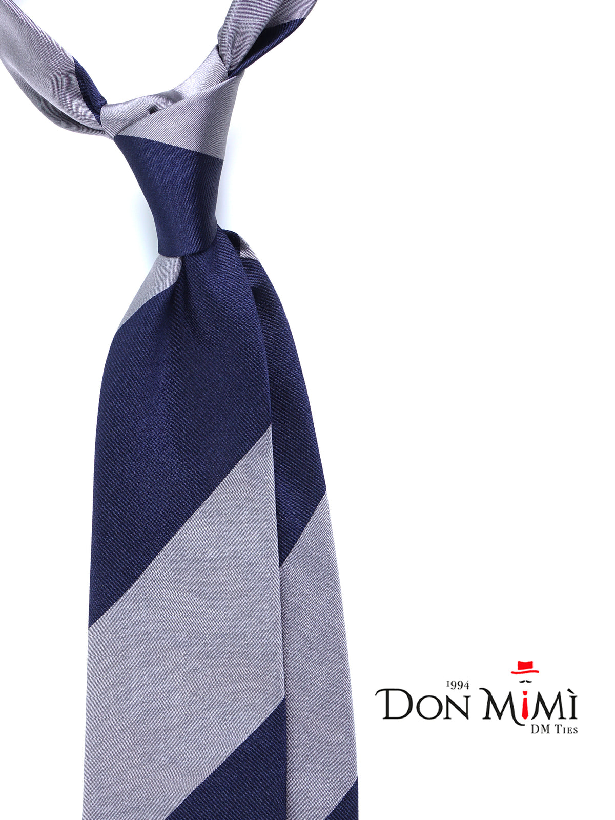 PAOLA 3 Fold Grey Woven Silk Tie