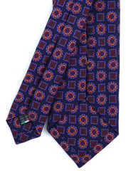 3 Fold Dark Blue Madder Silk Tie ESTELA