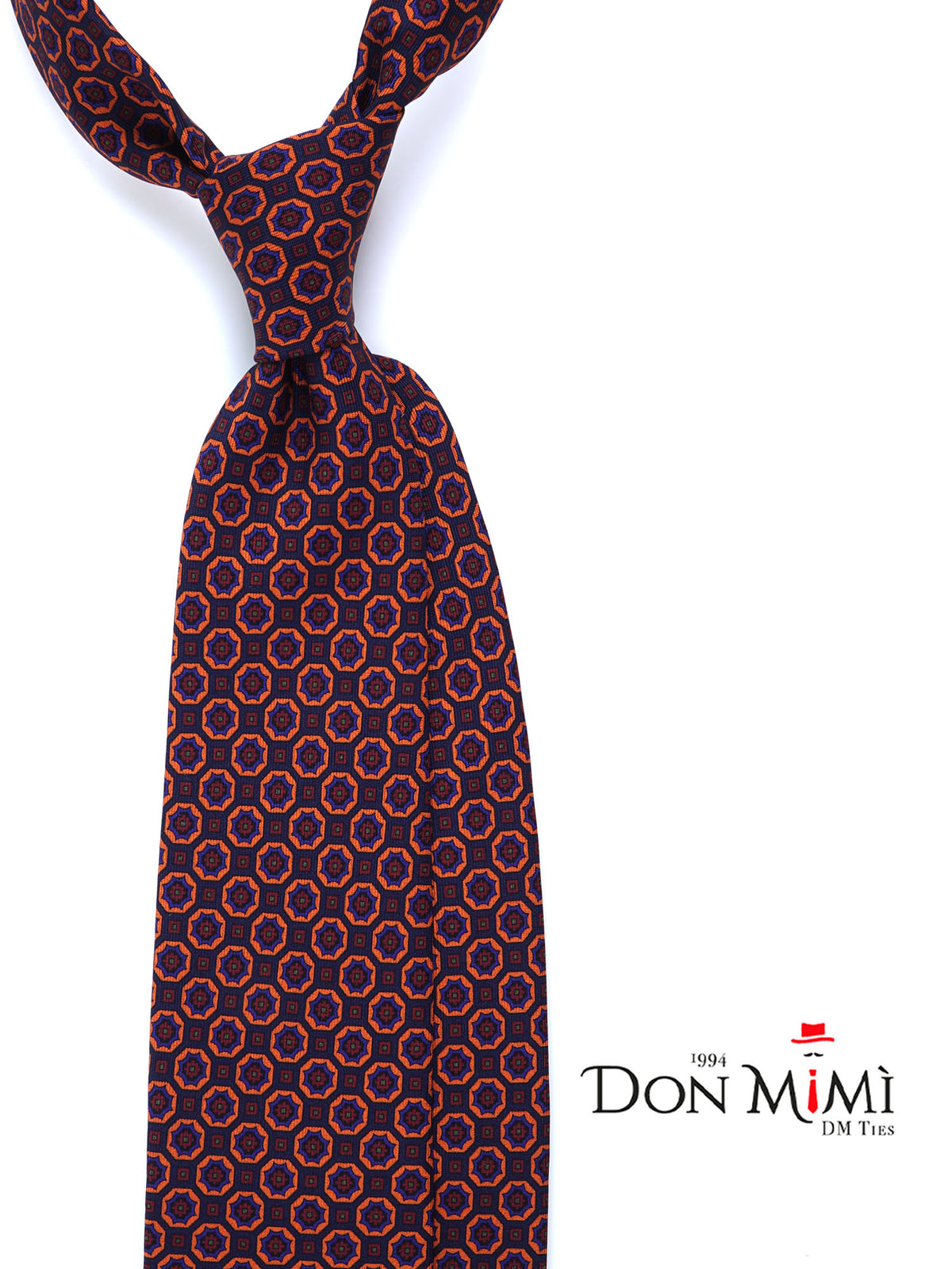 MEGHAN Dark Blue Madder Silk 3 Fold Tie