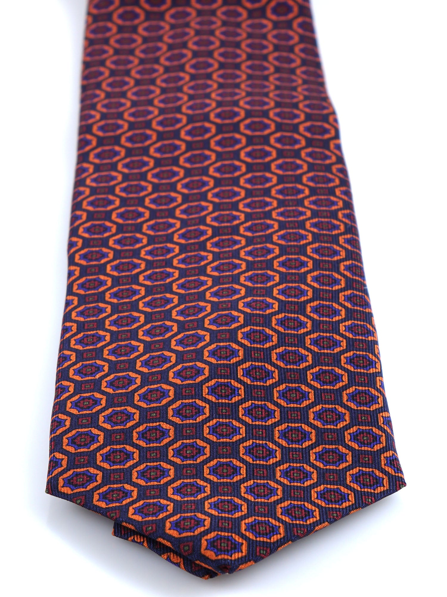 MEGHAN Dark Blue Madder Silk 3 Fold Tie