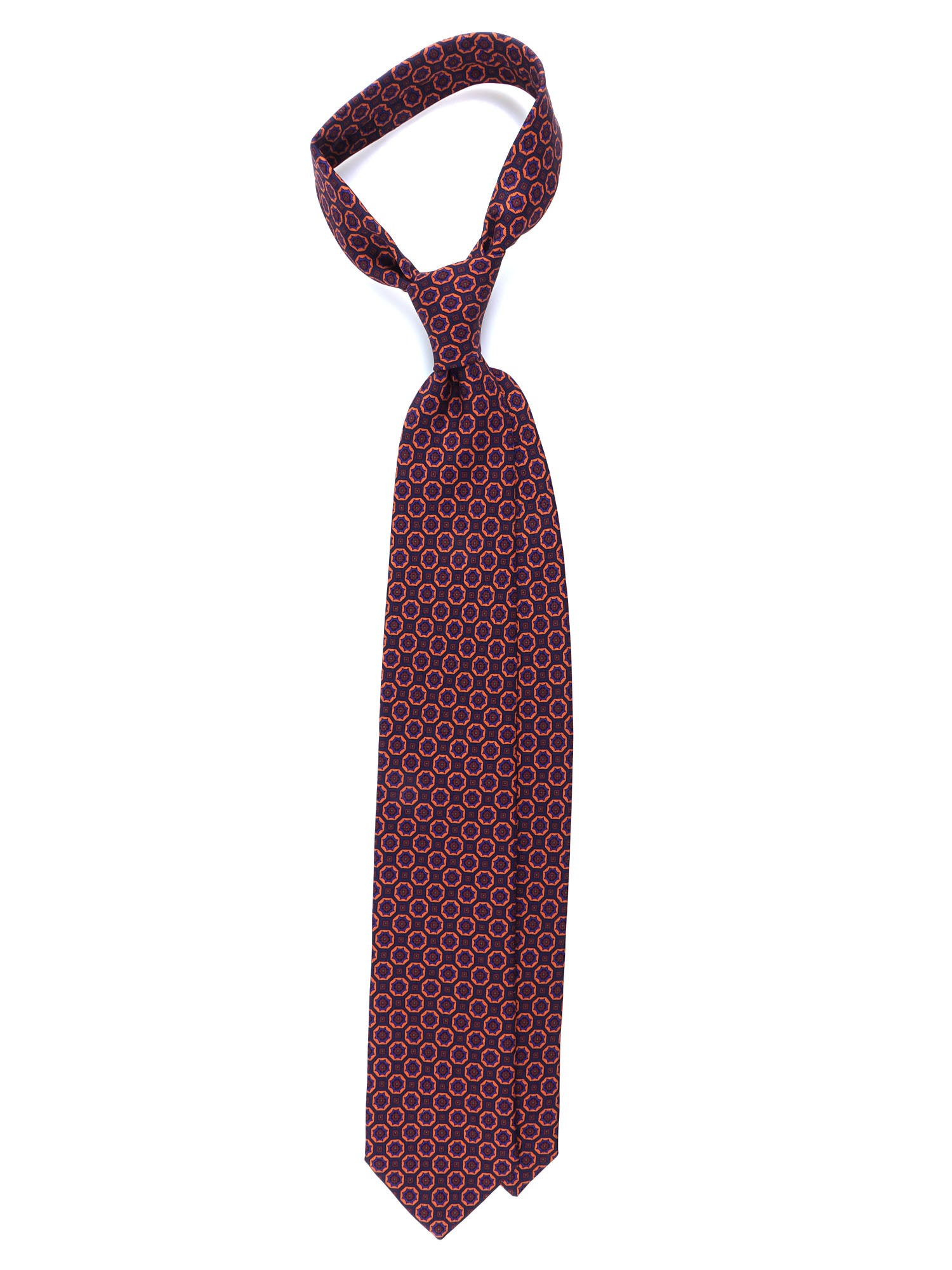 MEGHAN Dark Blue Madder Silk 3 Fold Tie