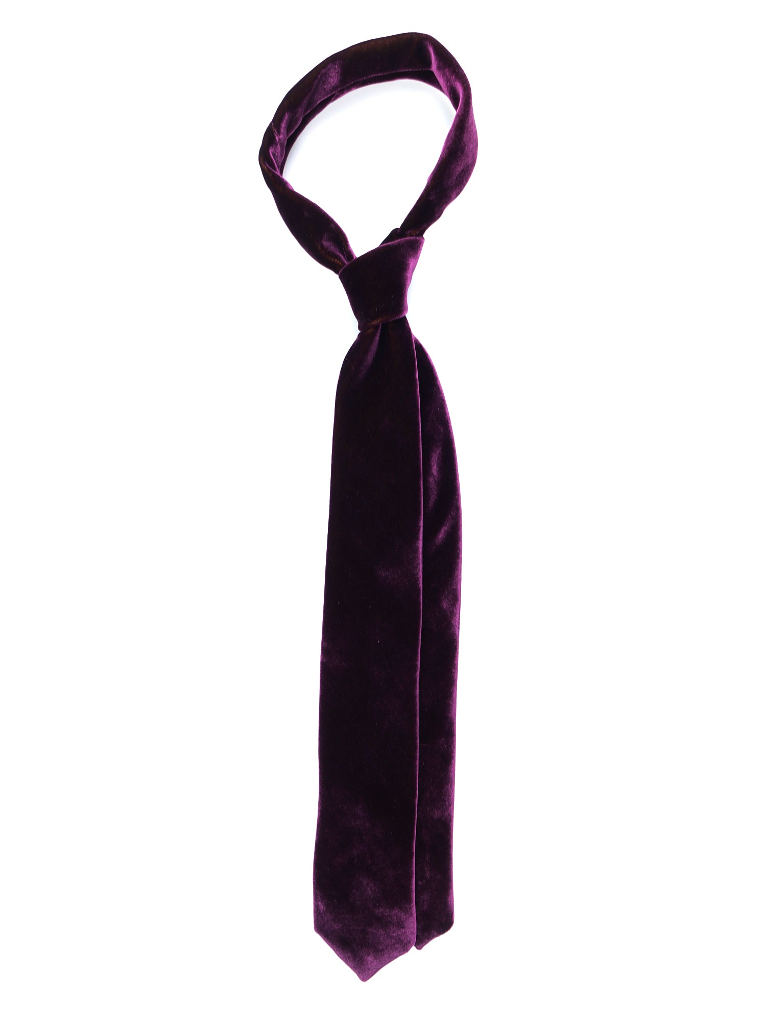 CONRAD 3-fold purple silk and viscose velvet tie