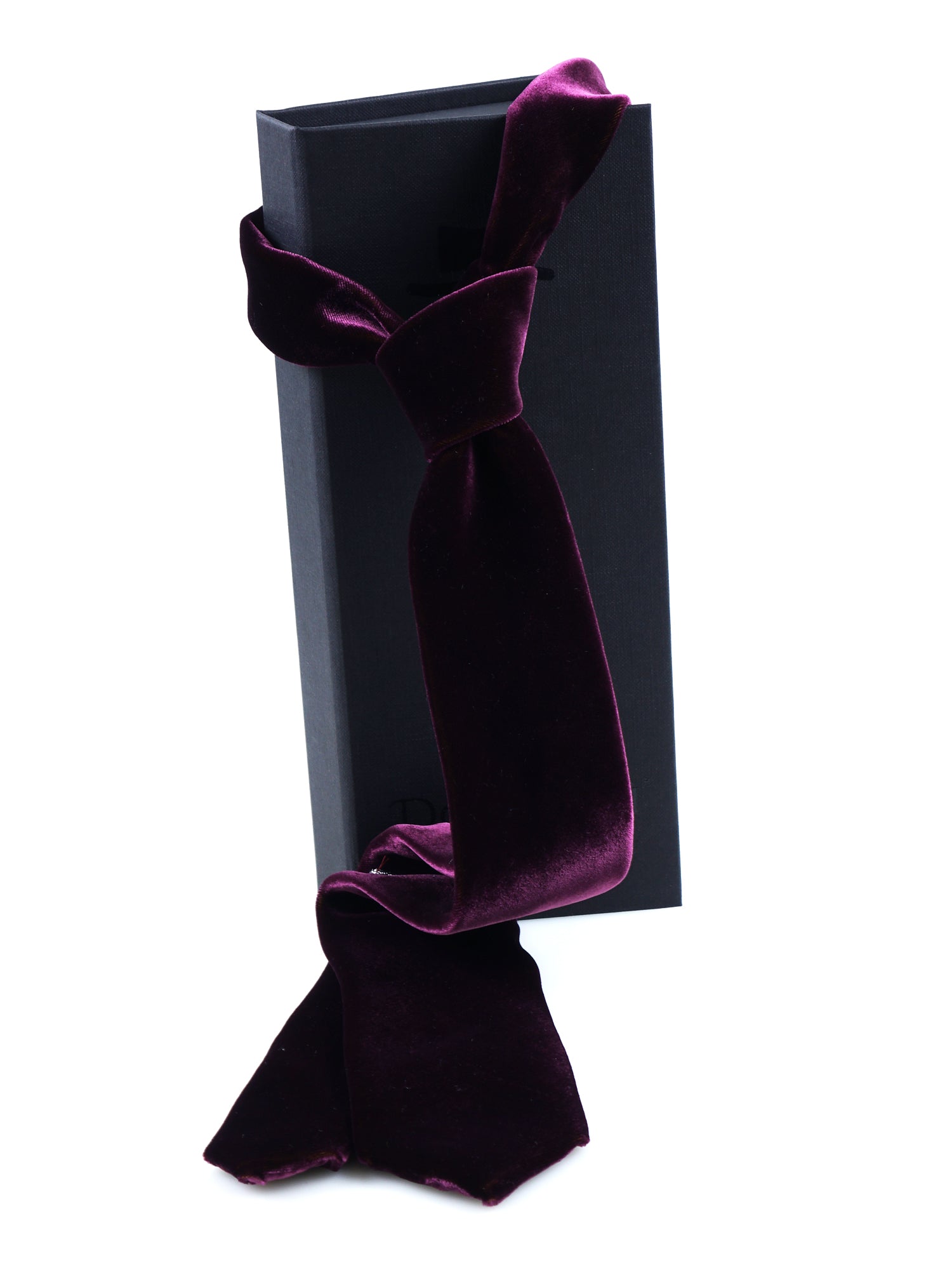 CONRAD 3-fold purple silk and viscose velvet tie