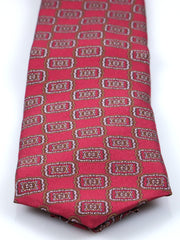 MASSY 3 Fold Red Tie in Luxury Printed Silk