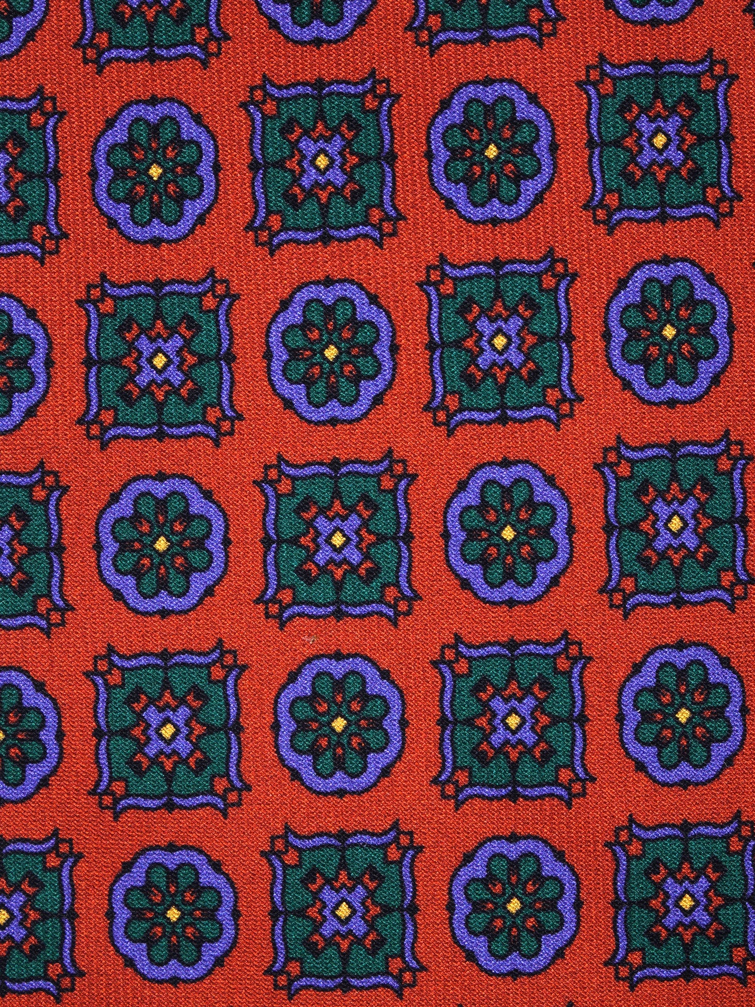 3 Fold Orange Madder Silk Tie DILETTA