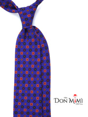 Electric Blue 3 Fold Madder Silk Tie FIONA