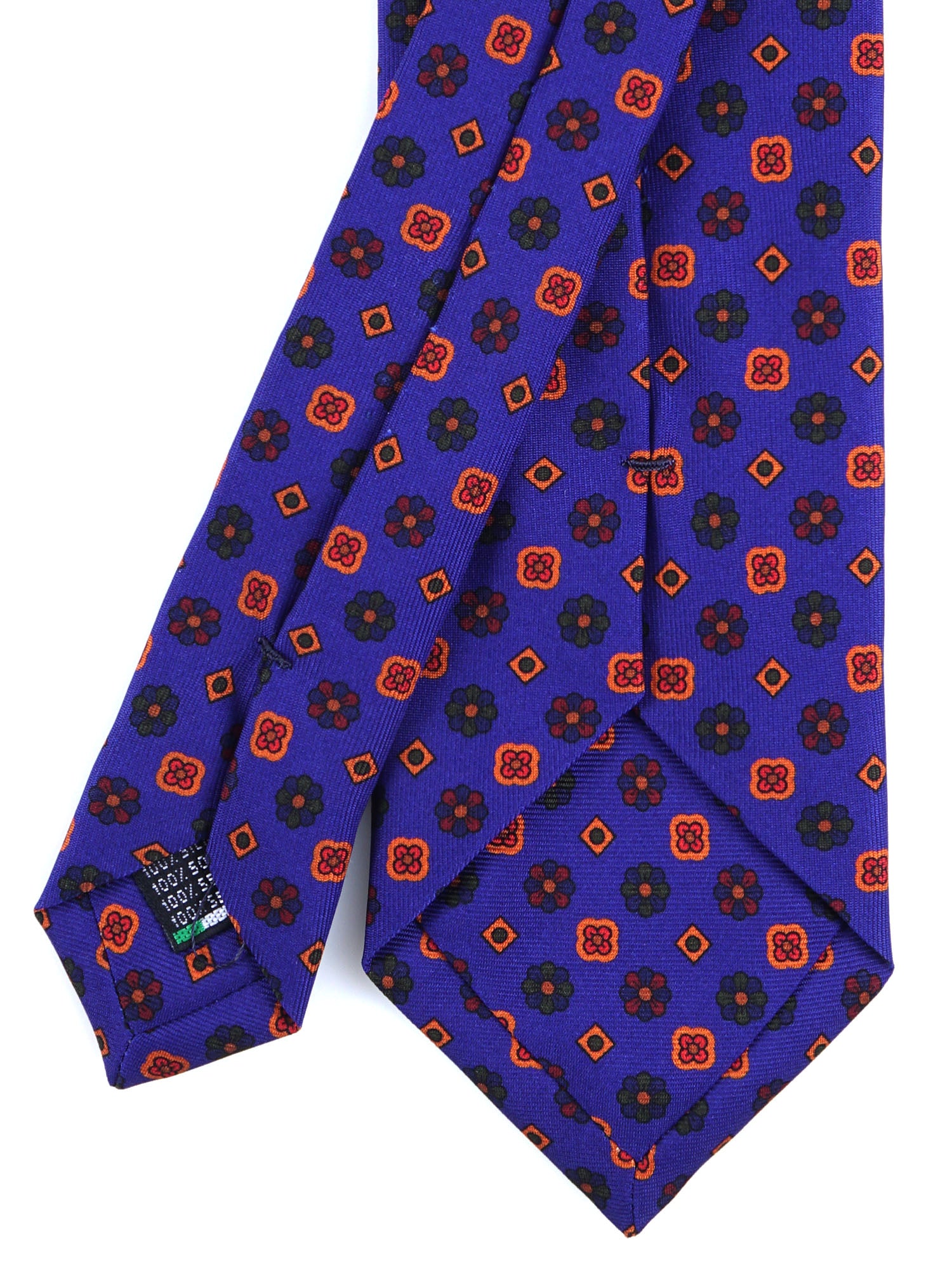 Electric Blue 3 Fold Madder Silk Tie FIONA