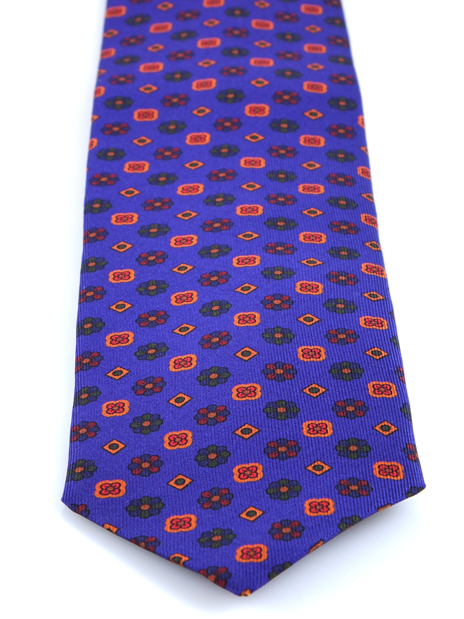 Electric Blue 3 Fold Madder Silk Tie FIONA