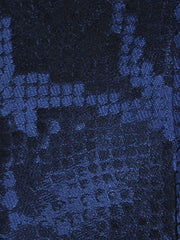 PYTHON Blue Jacquard Silk 3 Fold Tie