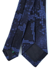 PYTHON Blue Jacquard Silk 3 Fold Tie