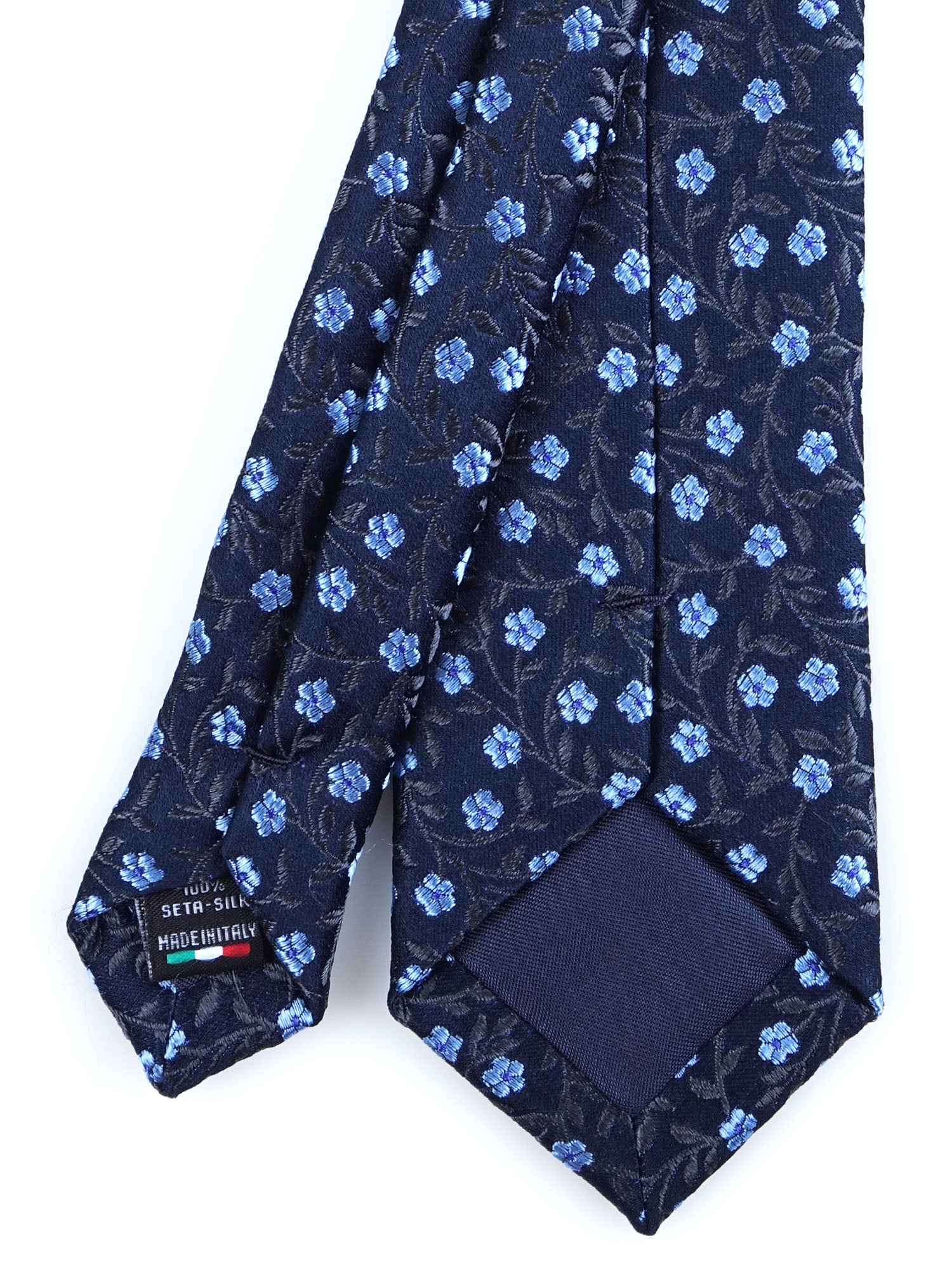 3-fold blue jacquard silk tie PRATO