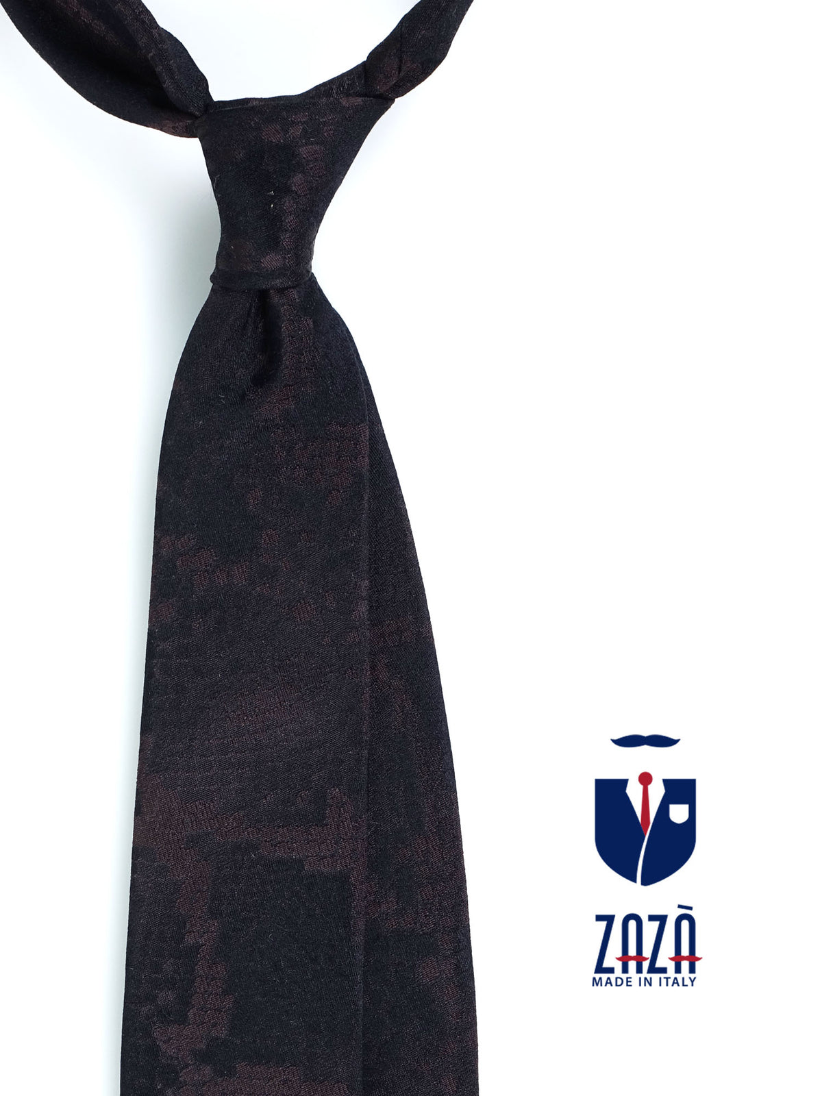 PYTHON Brown Jacquard Silk 3 Fold Tie