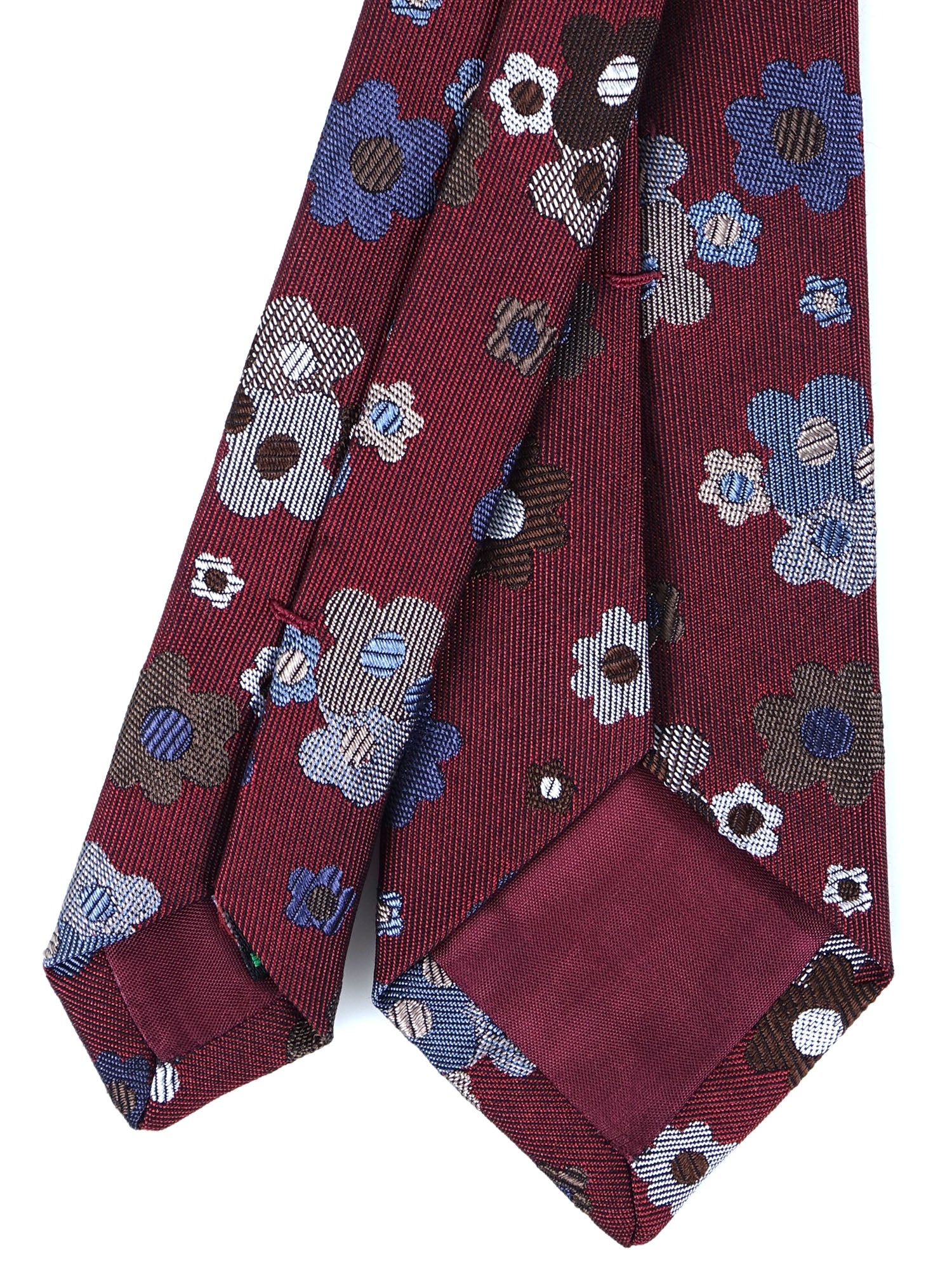 VERNA 3-fold burgundy jacquard silk tie