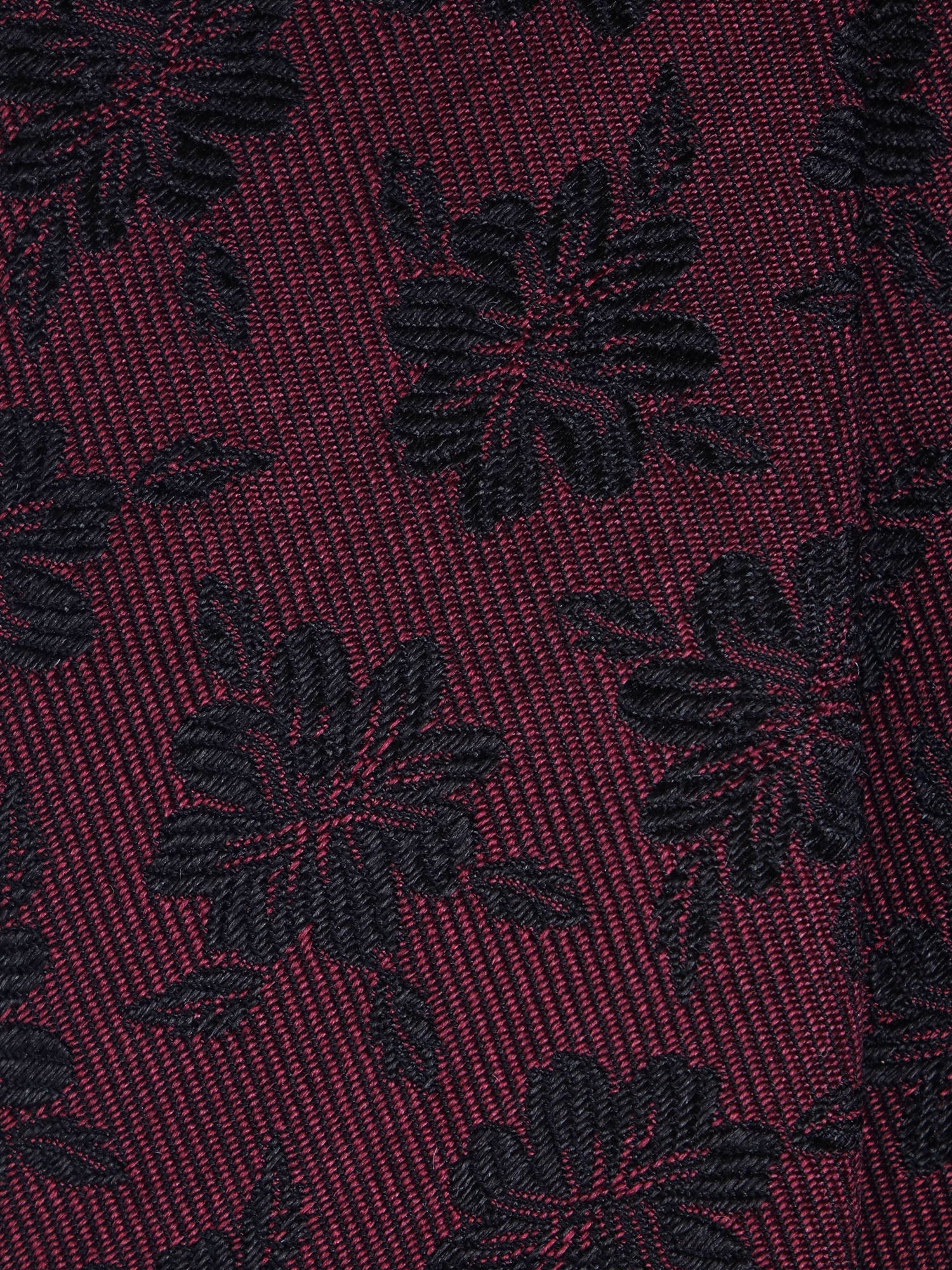 3-fold burgundy silk jacquard tie FLOWER