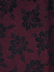 3-fold burgundy silk jacquard tie FLOWER