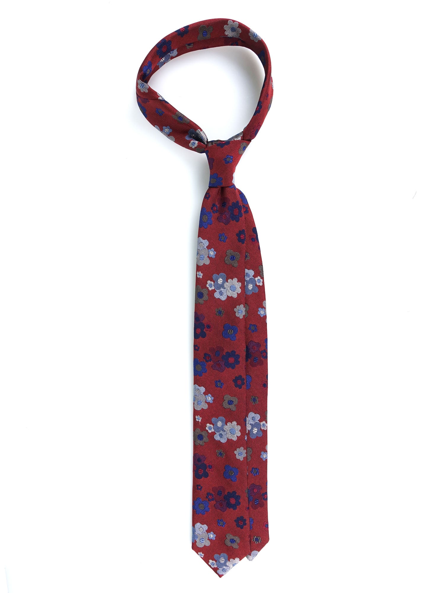 VERNA 3-fold rust jacquard silk tie