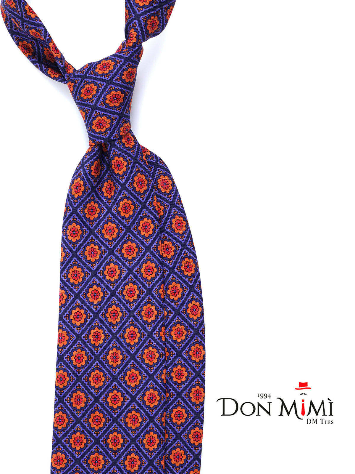 DASTINY blue 3-fold tie in madder silk