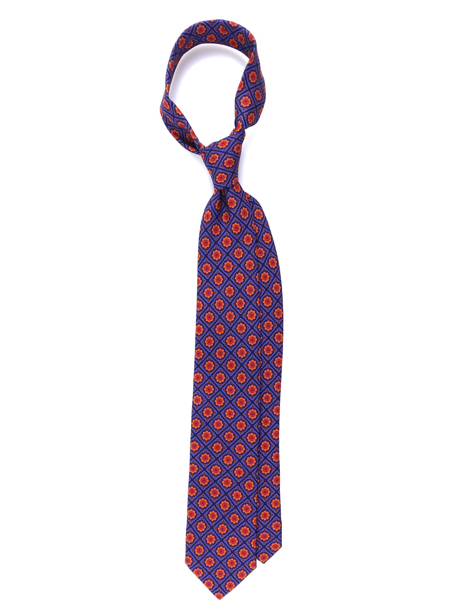 DASTINY blue 3-fold tie in madder silk