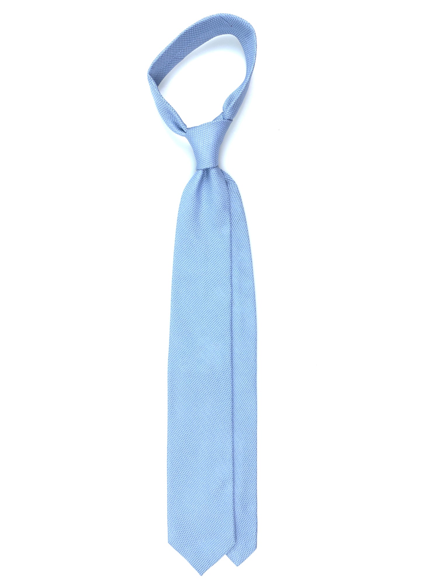 3-fold light blue silk gauze tie with ONICE twist