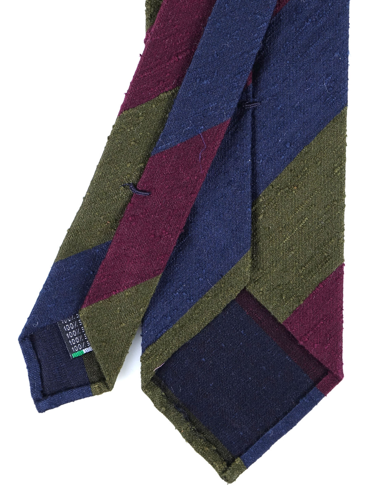 TRIGA 3-fold unlined tie in blue/green shantung silk 