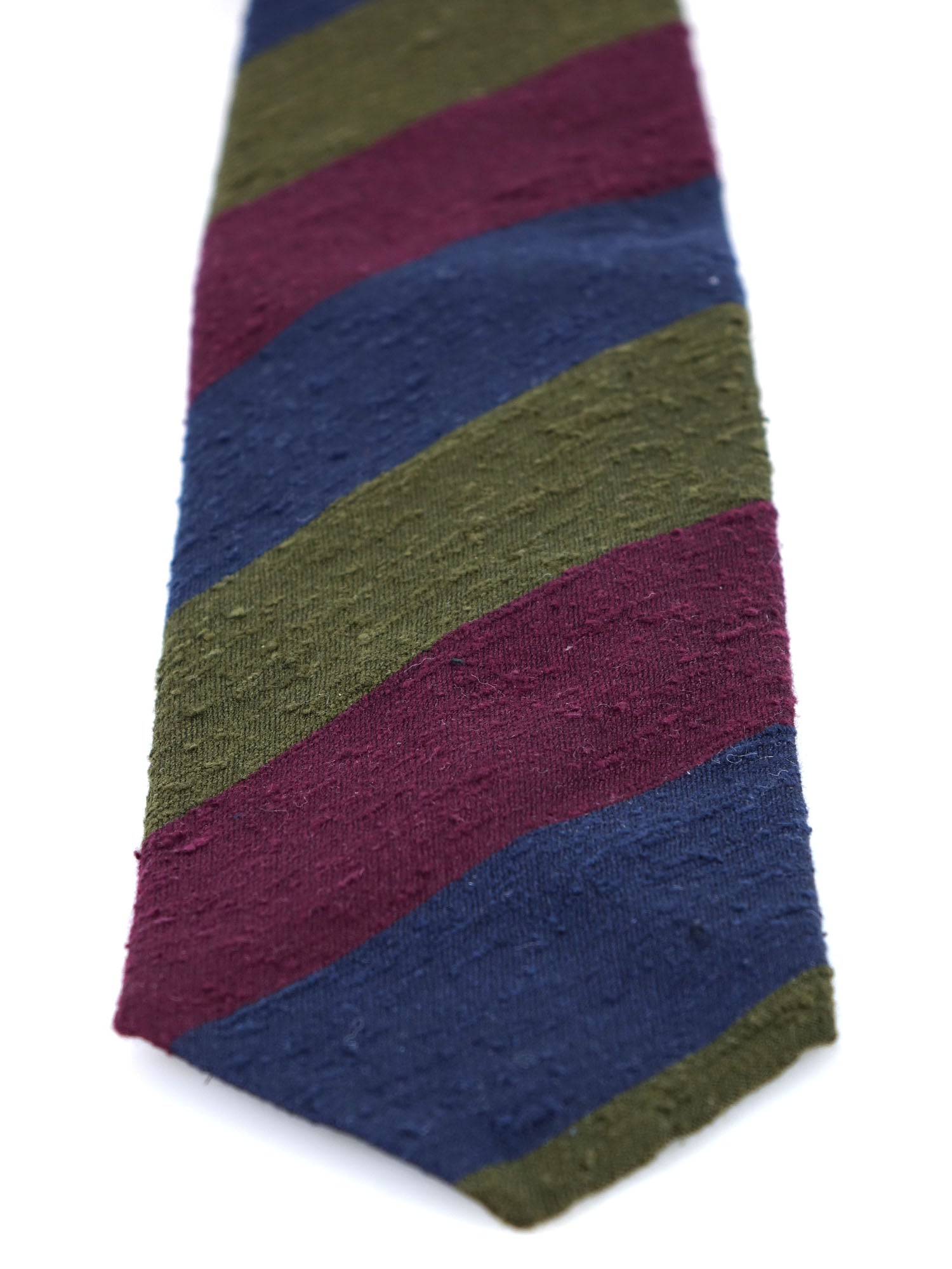 TRIGA 3-fold unlined tie in blue/green shantung silk 