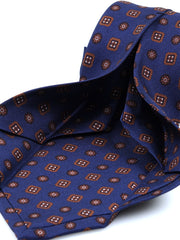 SAMANTHA 7-fold tie in English printed silk Brown