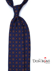 SAMANTHA 7-fold tie in English printed silk Brown