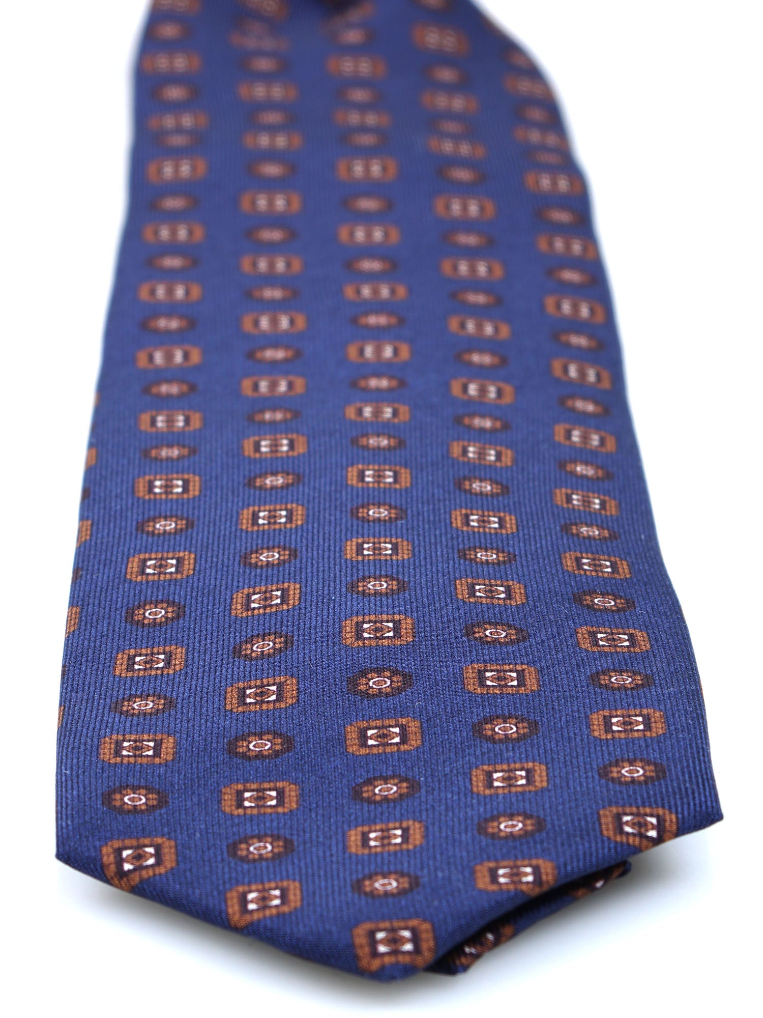 SAMANTHA 7-fold tie in English printed silk Brown