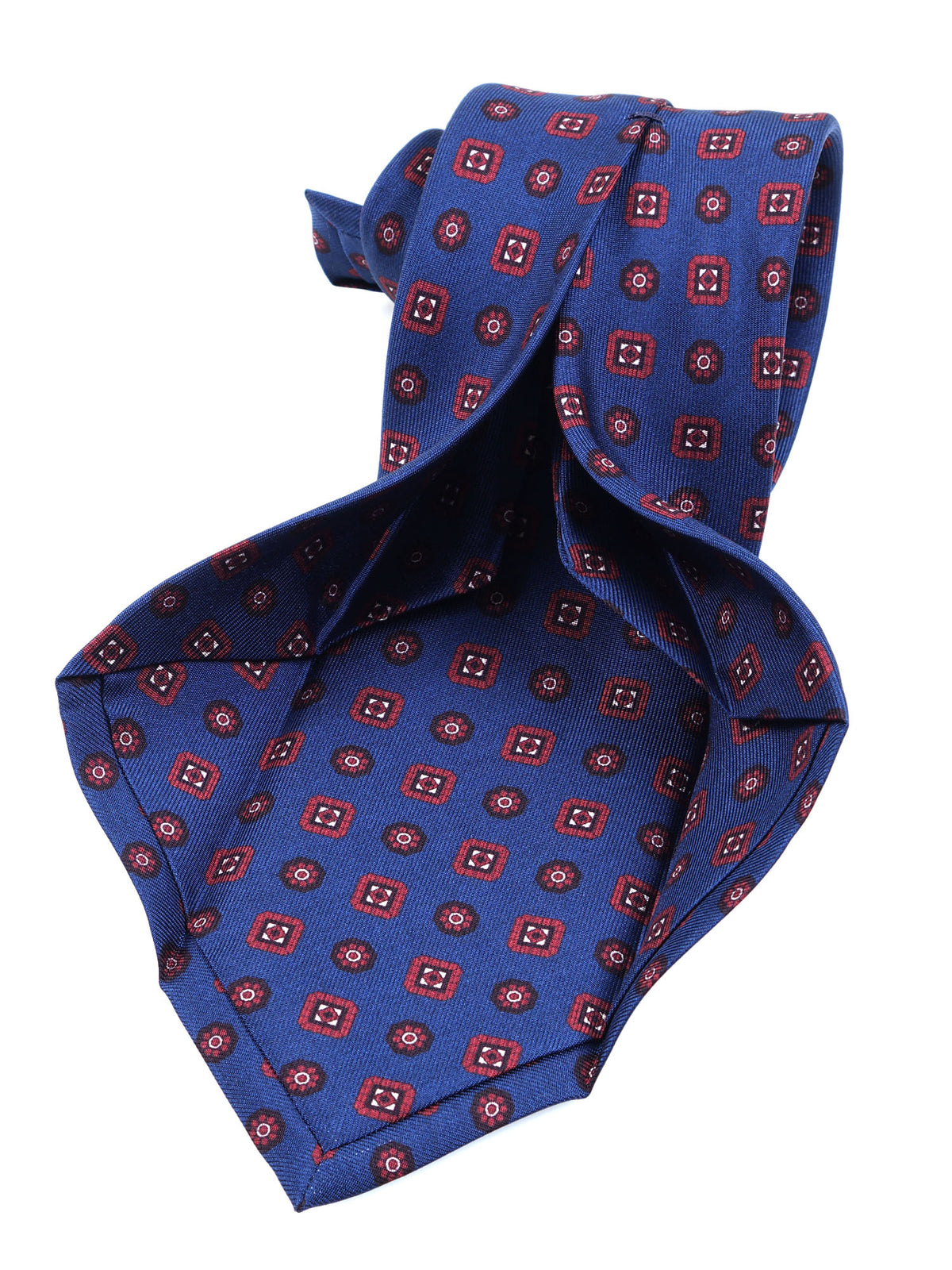 SAMANTHA 7-fold tie in English printed silk Brown