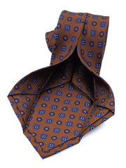 SAMANTHA 7-fold tie in English printed silk Brown